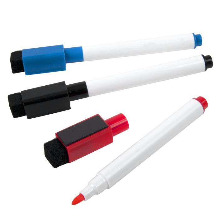 Dry Erase Markers With Eraser Top - 3 Pack —
